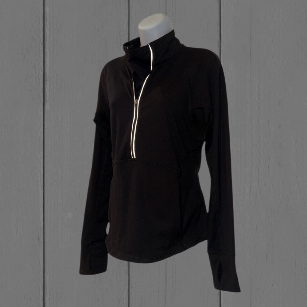 90 Degree by Reflex Women’s Black Quarter Zip Pullover Long Sleeve Top Size L